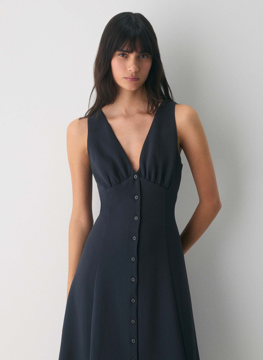 rochie pagoda - crepette bleumarin bleumarin Întunecat