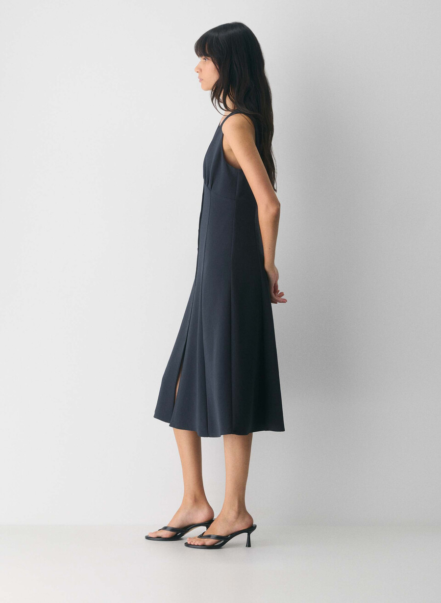 rochie pagoda - crepette bleumarin bleumarin Întunecat
