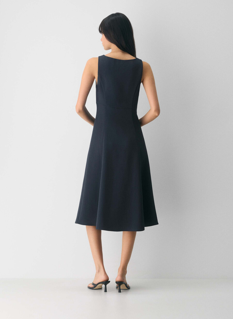 rochie pagoda - crepette bleumarin bleumarin Întunecat