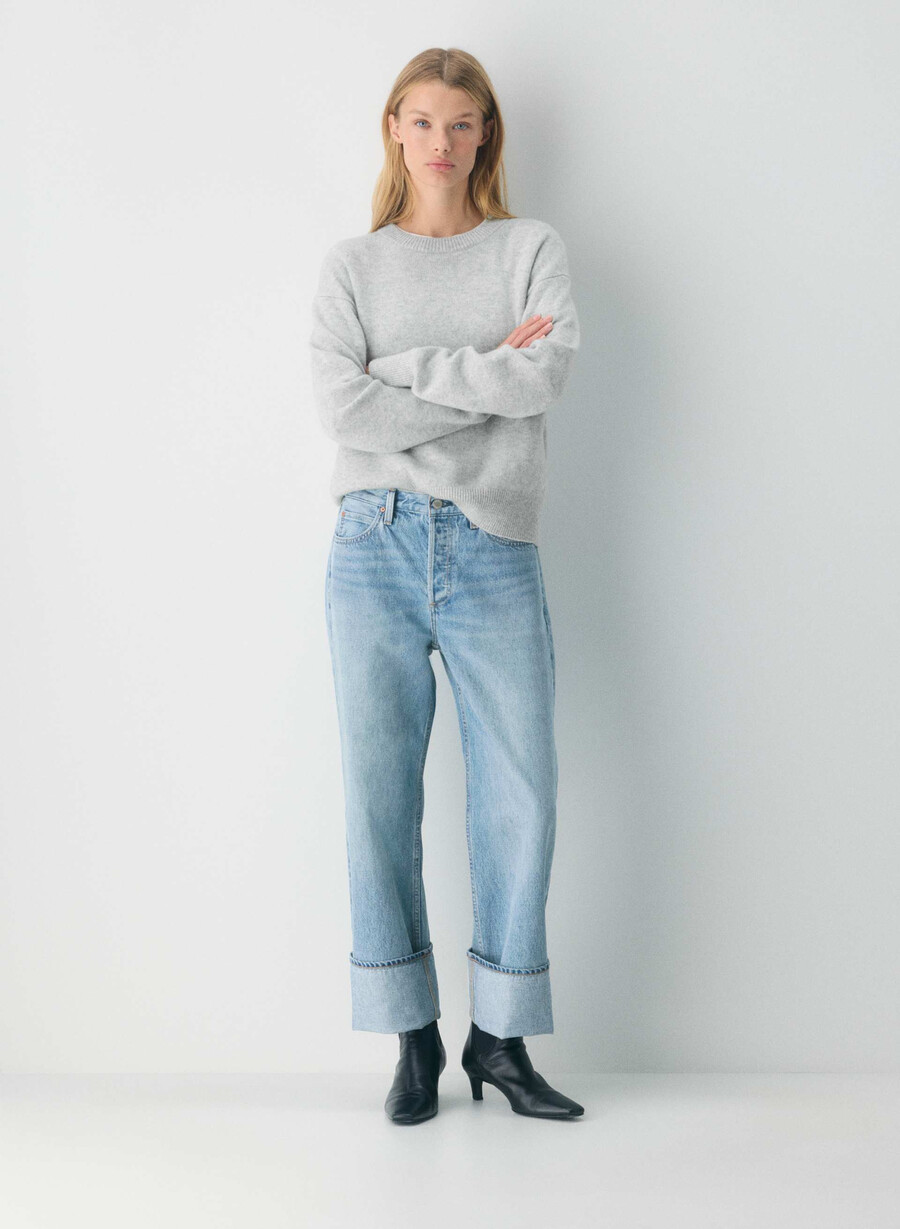 denim forum blugi vintage cu talie joasă și manșete din anii 90 bleu taboo 7 ani