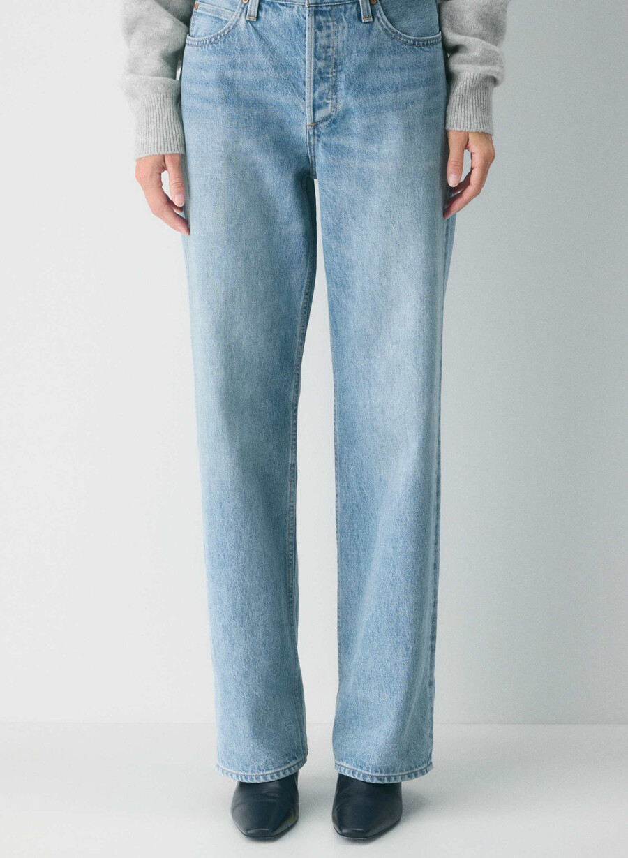 denim forum blugi vintage cu talie joasă și manșete din anii 90 bleu taboo 7 ani