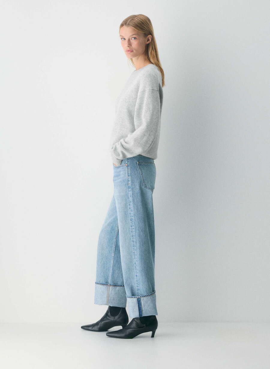 denim forum blugi vintage cu talie joasă și manșete din anii 90 bleu taboo 7 ani
