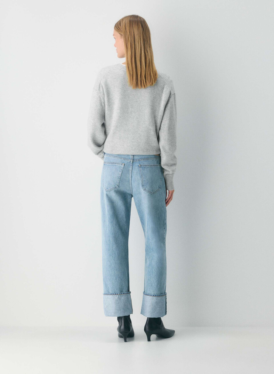 denim forum blugi vintage cu talie joasă și manșete din anii 90 bleu taboo 7 ani