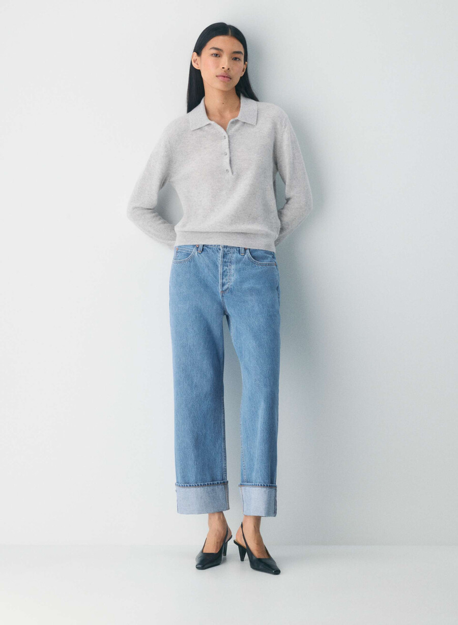 denim forum blugi vintage cu talie joasă și manșete anii 90 vintage bleu bottle
