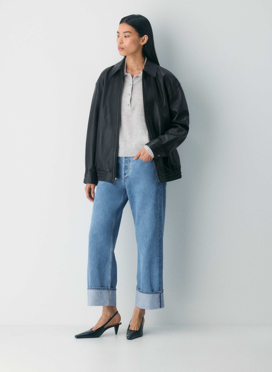 denim forum blugi vintage cu talie joasă și manșete anii 90 vintage bleu bottle