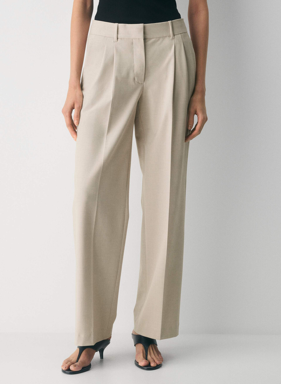 pantalonii the effortless pant cu talie mică - ressential light heather matte pearl