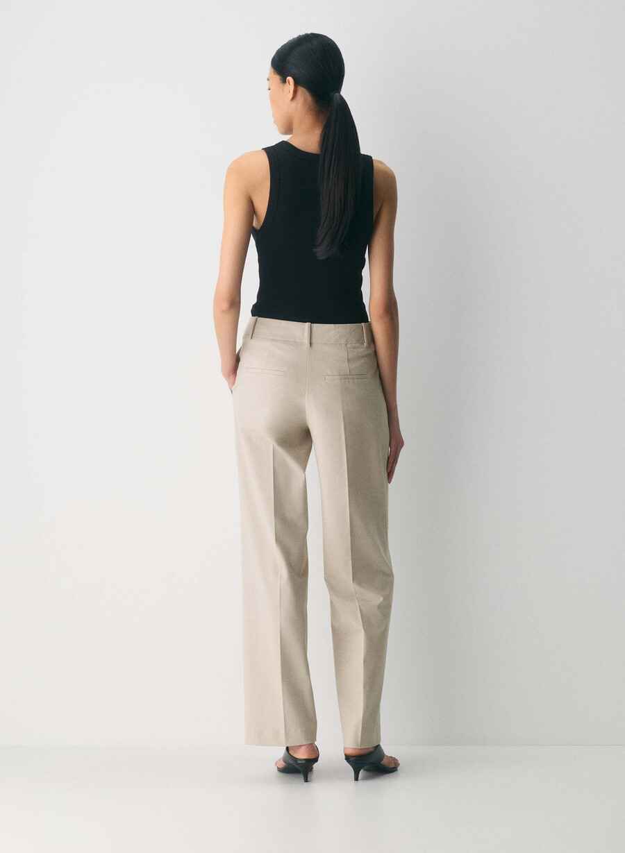 pantalonii the effortless pant cu talie mică - ressential light heather matte pearl