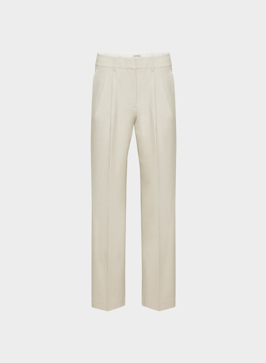 pantalonii the effortless pant cu talie mică - ressential light heather matte pearl
