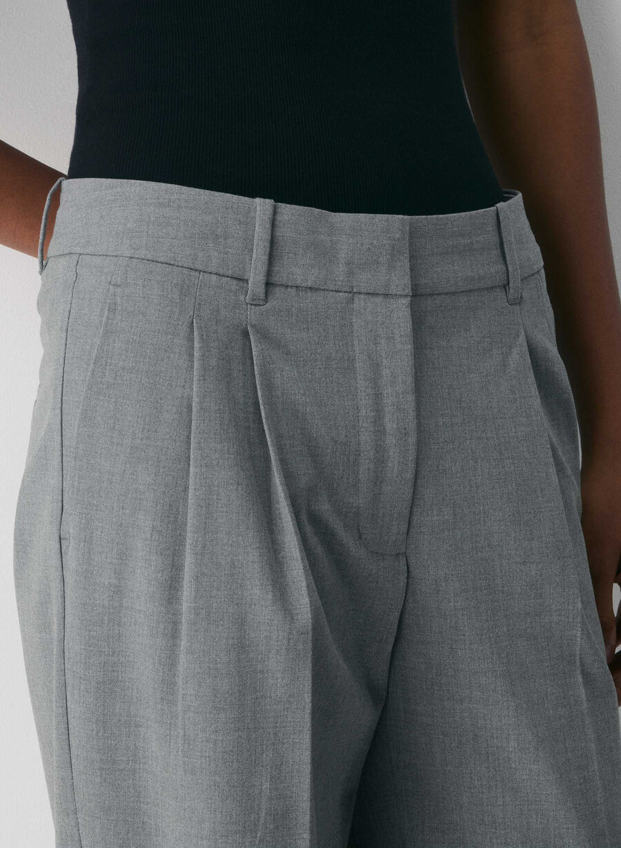 pantalonii the effortless pant cu talie mică - ressential gri închis deschis heather