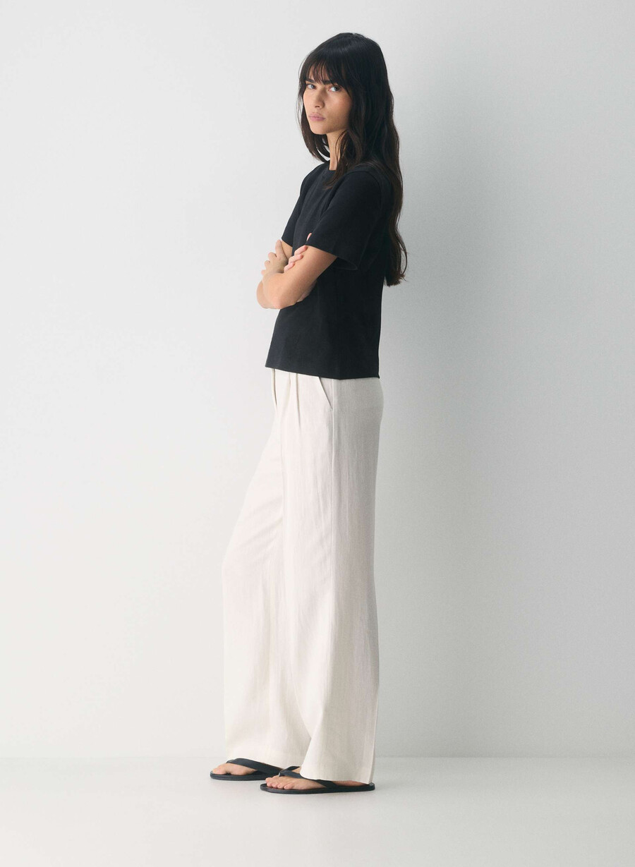 pantalonii fără efort - in culoare mesteacăn deschis