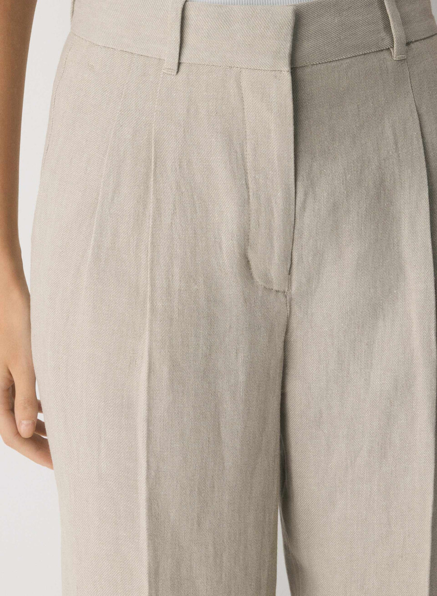 pantalonii the effortless pants - in nevopsit ecru Închis