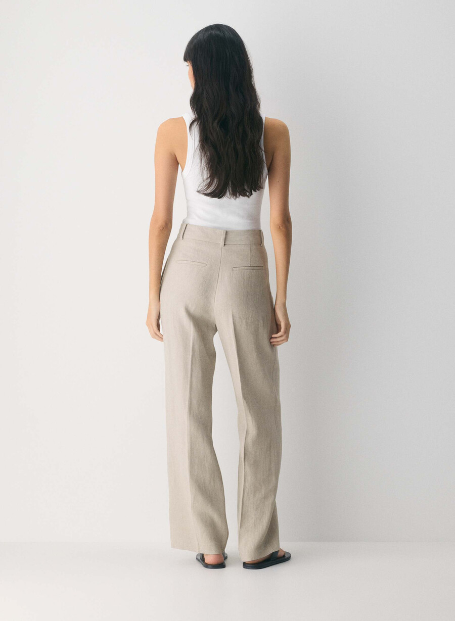 pantalonii the effortless pants - in nevopsit ecru Închis