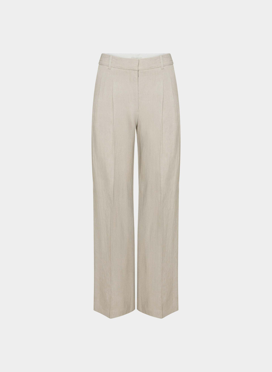 pantalonii the effortless pants - in nevopsit ecru Închis