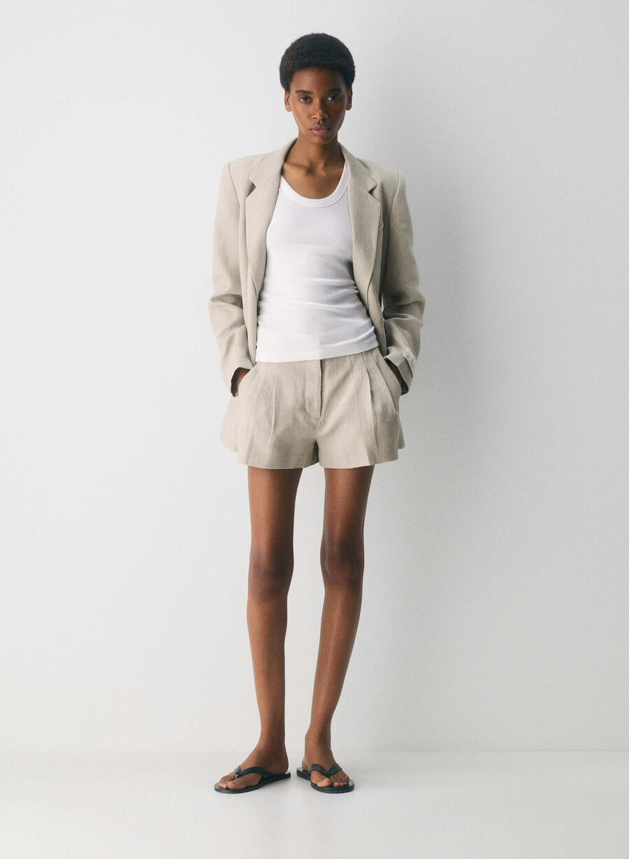 pantaloni scurți the effortless short mini - in nevopsit ecru Închis