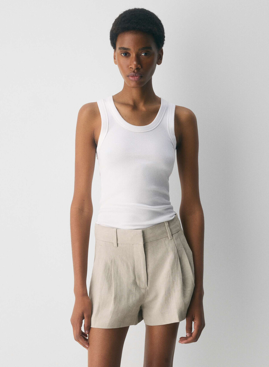pantaloni scurți the effortless short mini - in nevopsit ecru Închis