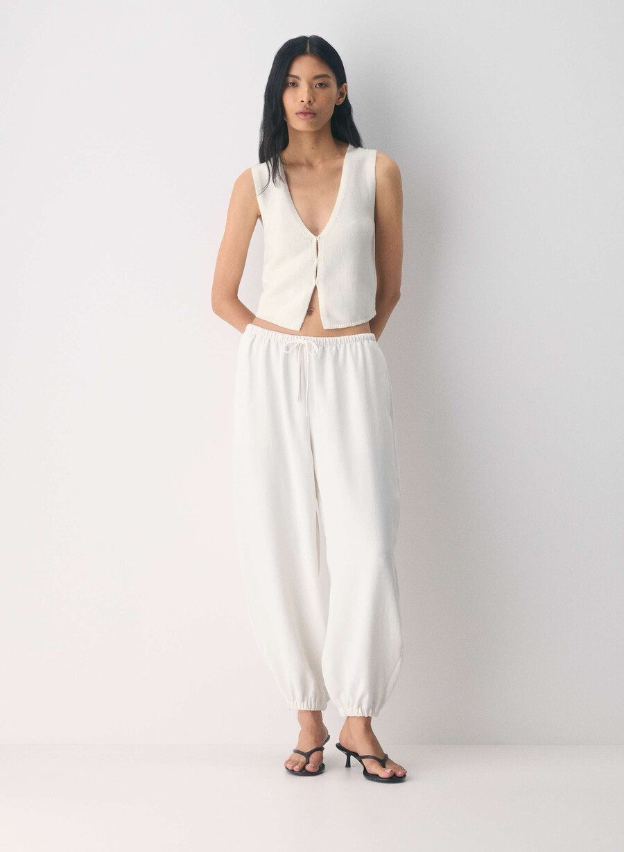 vestă tip pulover bască cotton charm culoare mesteacăn deschis