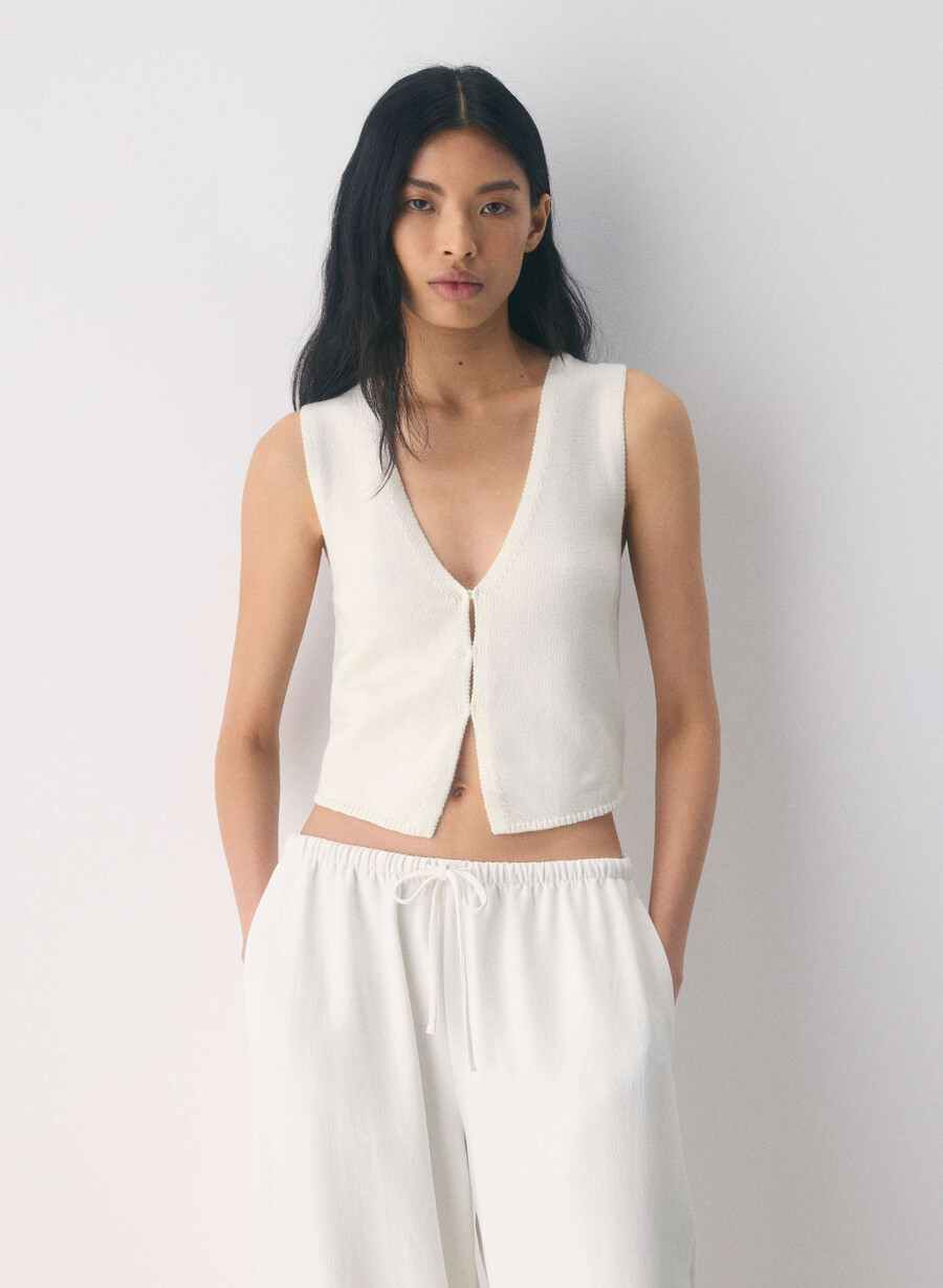vestă tip pulover bască cotton charm culoare mesteacăn deschis