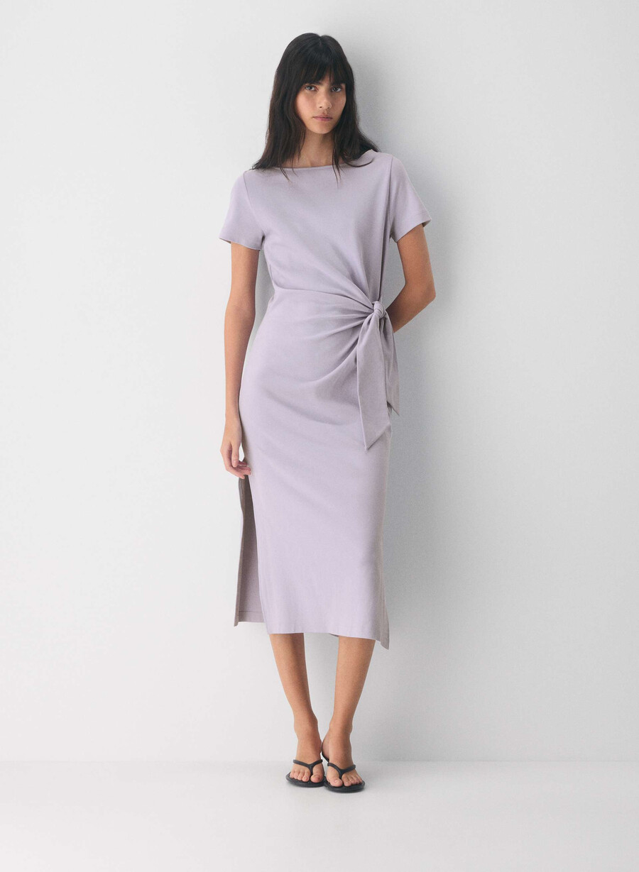 rochie de scriitor interlock din bumbac wildflore lilac