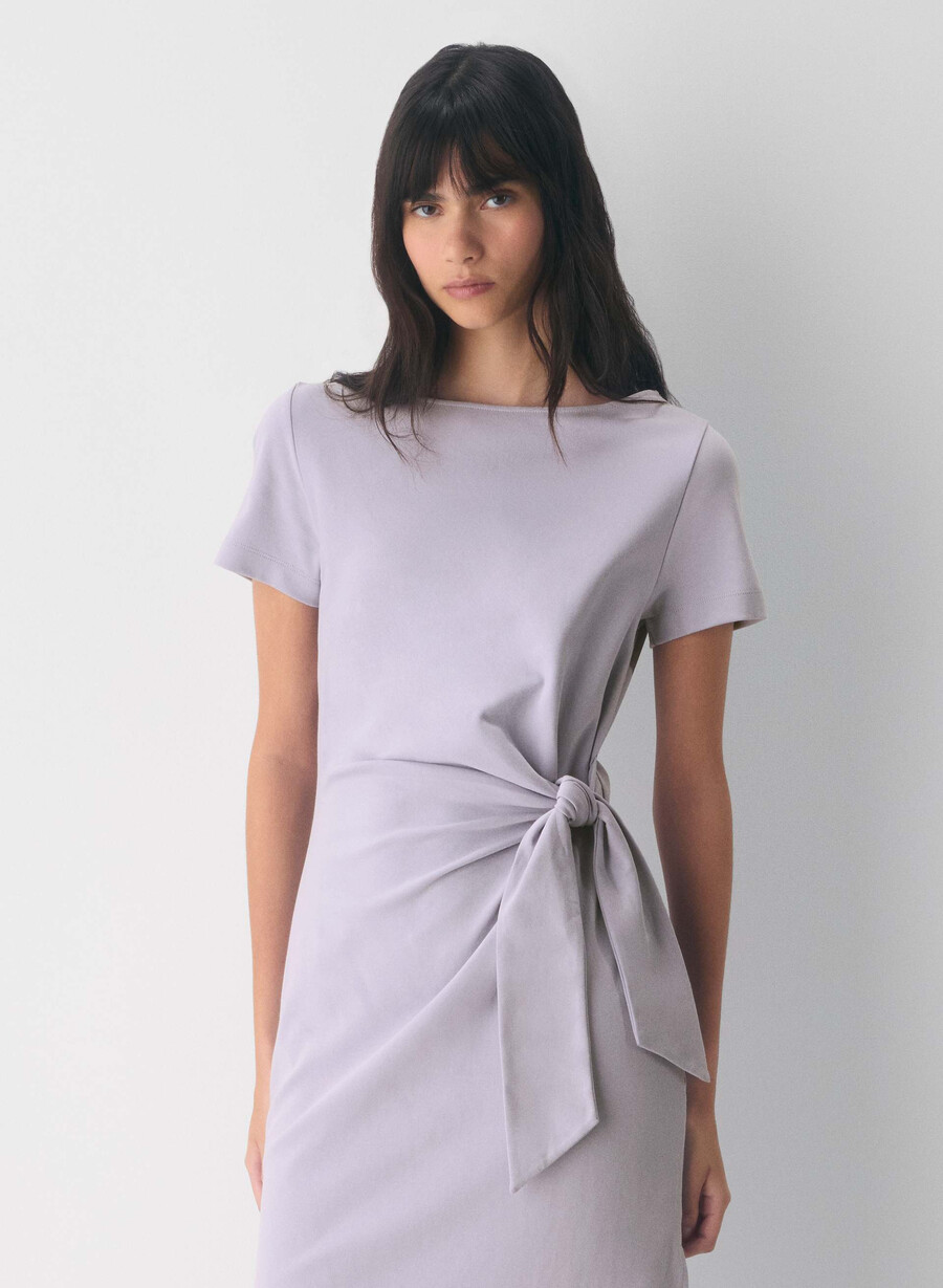 rochie de scriitor interlock din bumbac wildflore lilac