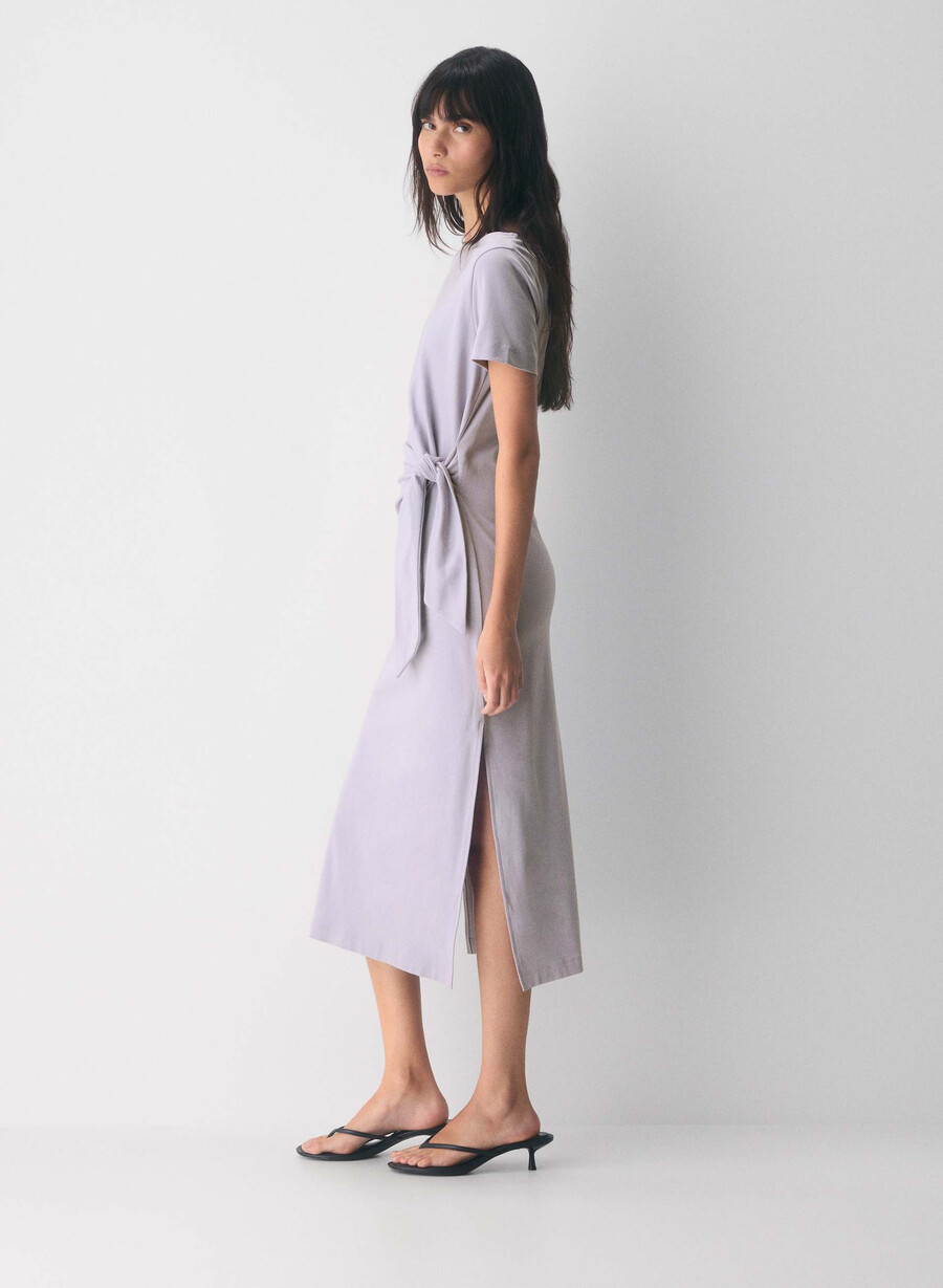 rochie de scriitor interlock din bumbac wildflore lilac