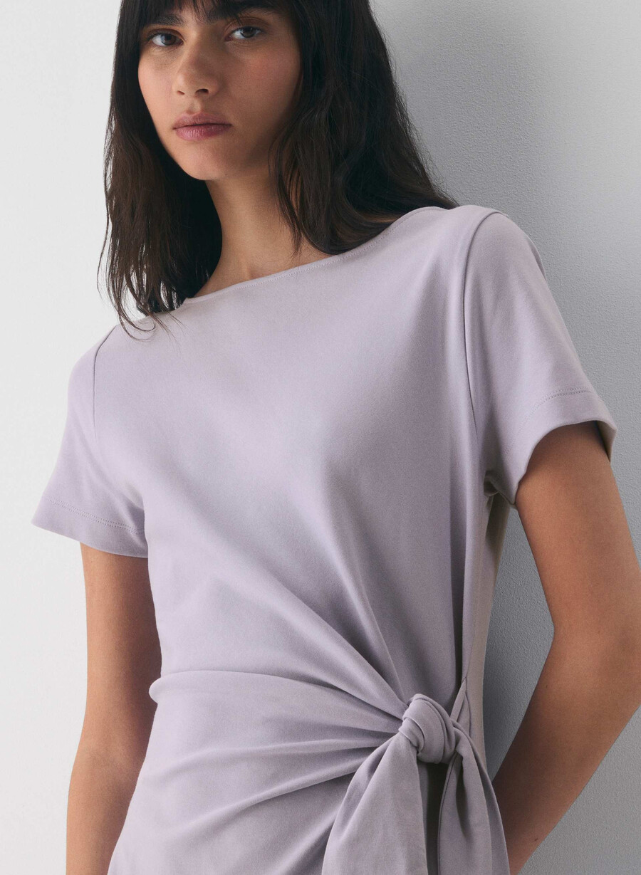 rochie de scriitor interlock din bumbac wildflore lilac