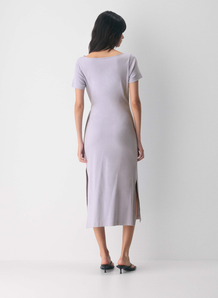 rochie de scriitor interlock din bumbac wildflore lilac
