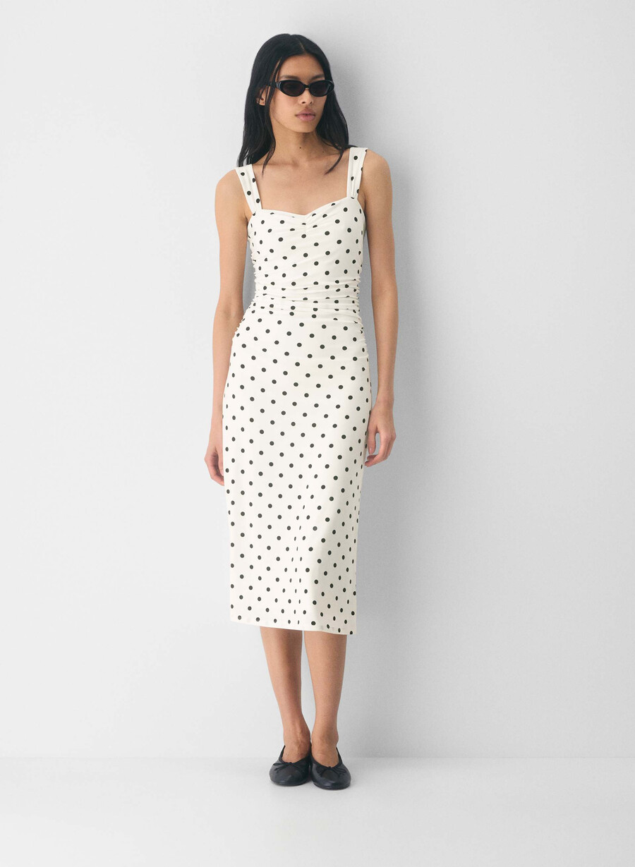 rochie smooth matter cu imprimeu de mesteacăn deschisnegru
