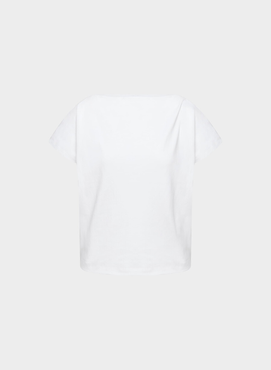 tricou interlock din bumbac model caveat alb