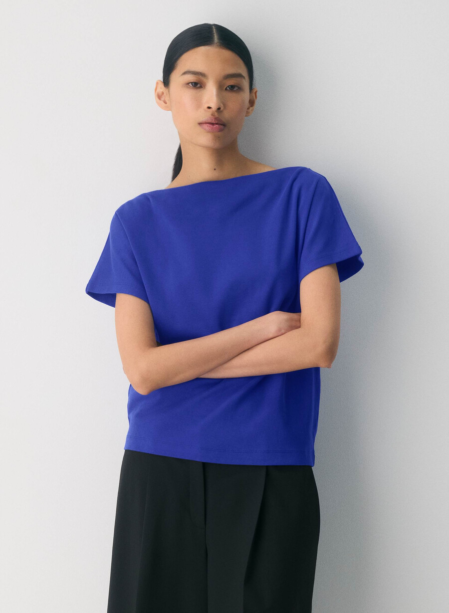 tricou interlock din bumbac model caveat alb