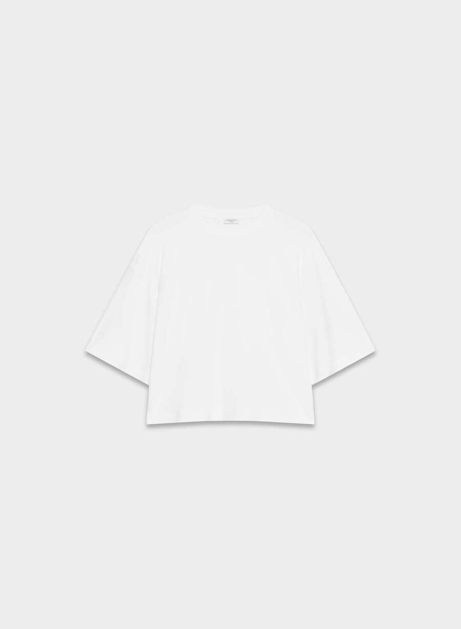 tricou interlock din bumbac model electric alb