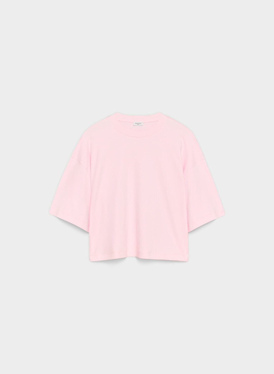 tricou interlock din bumbac villa pink
