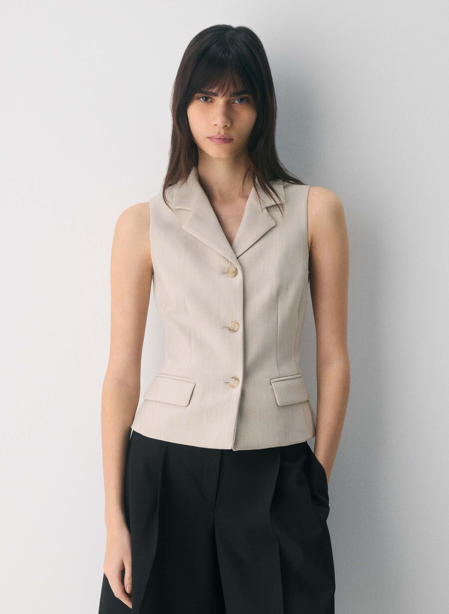 vestă de montaj - ressential heather matte pearl