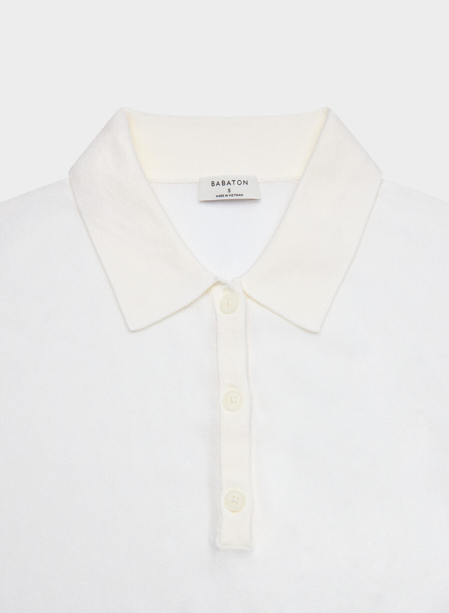 pulover steno polo alb-inunuri