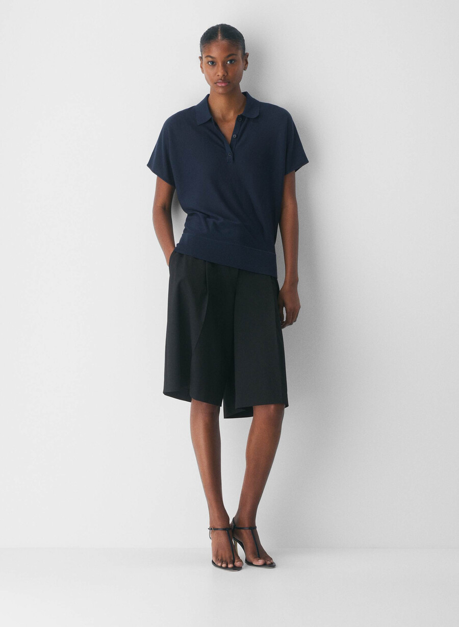 pulover steno polo alb-inunuri