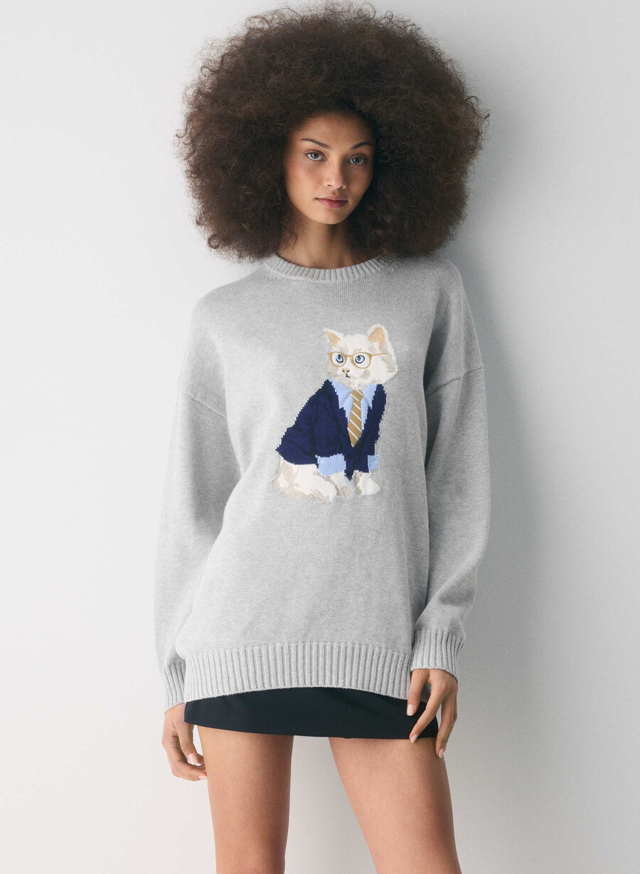 pulover cotton charm peggy icon negrĂȘit cromalb