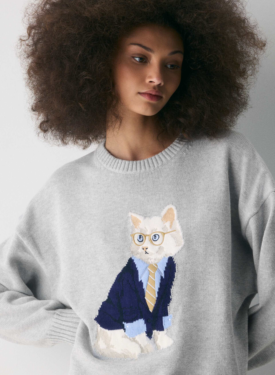 pulover cotton charm peggy icon negrĂȘit cromalb
