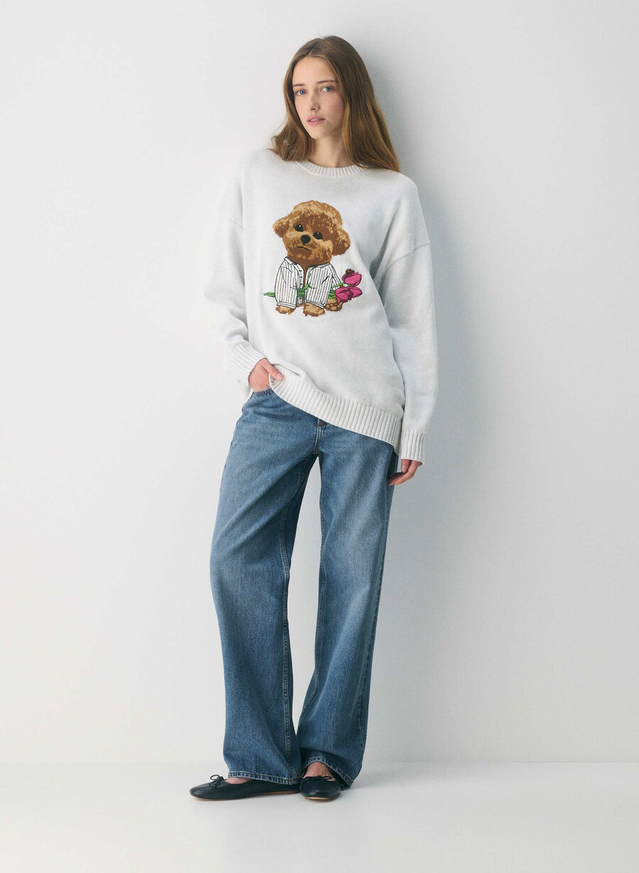 pulover cotton charm peggy icon culoare hthr culoare whitemaro