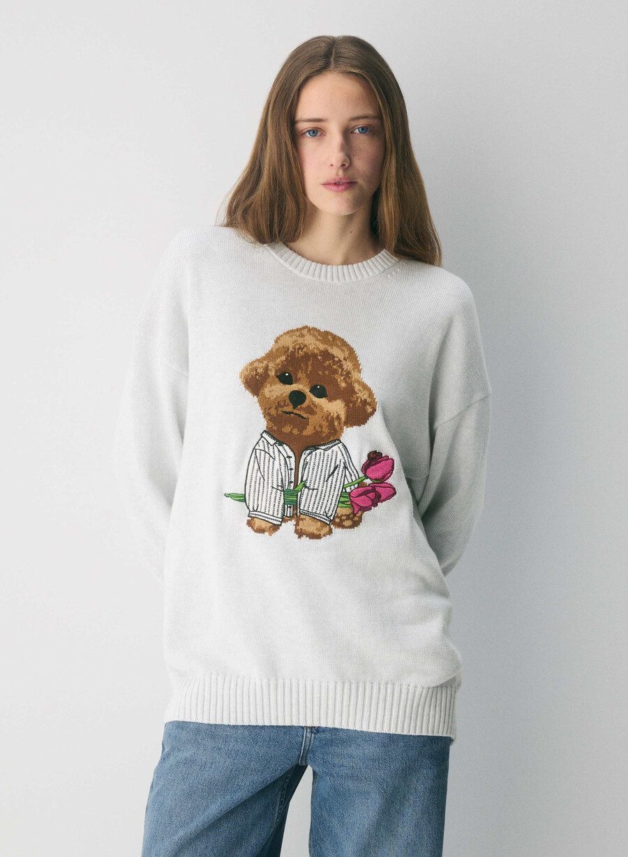 pulover cotton charm peggy icon culoare hthr culoare whitemaro
