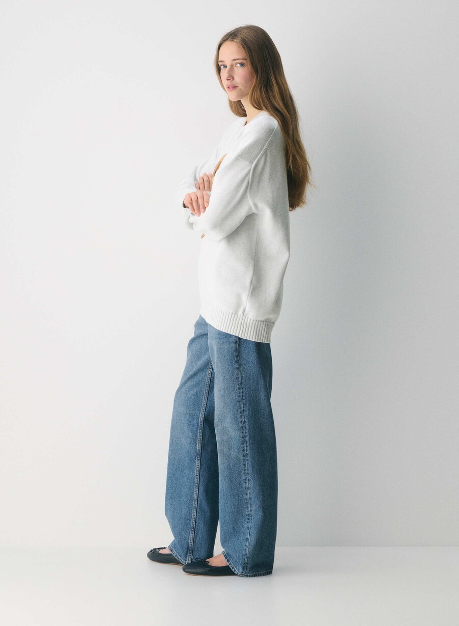 pulover cotton charm peggy icon culoare hthr culoare whitemaro