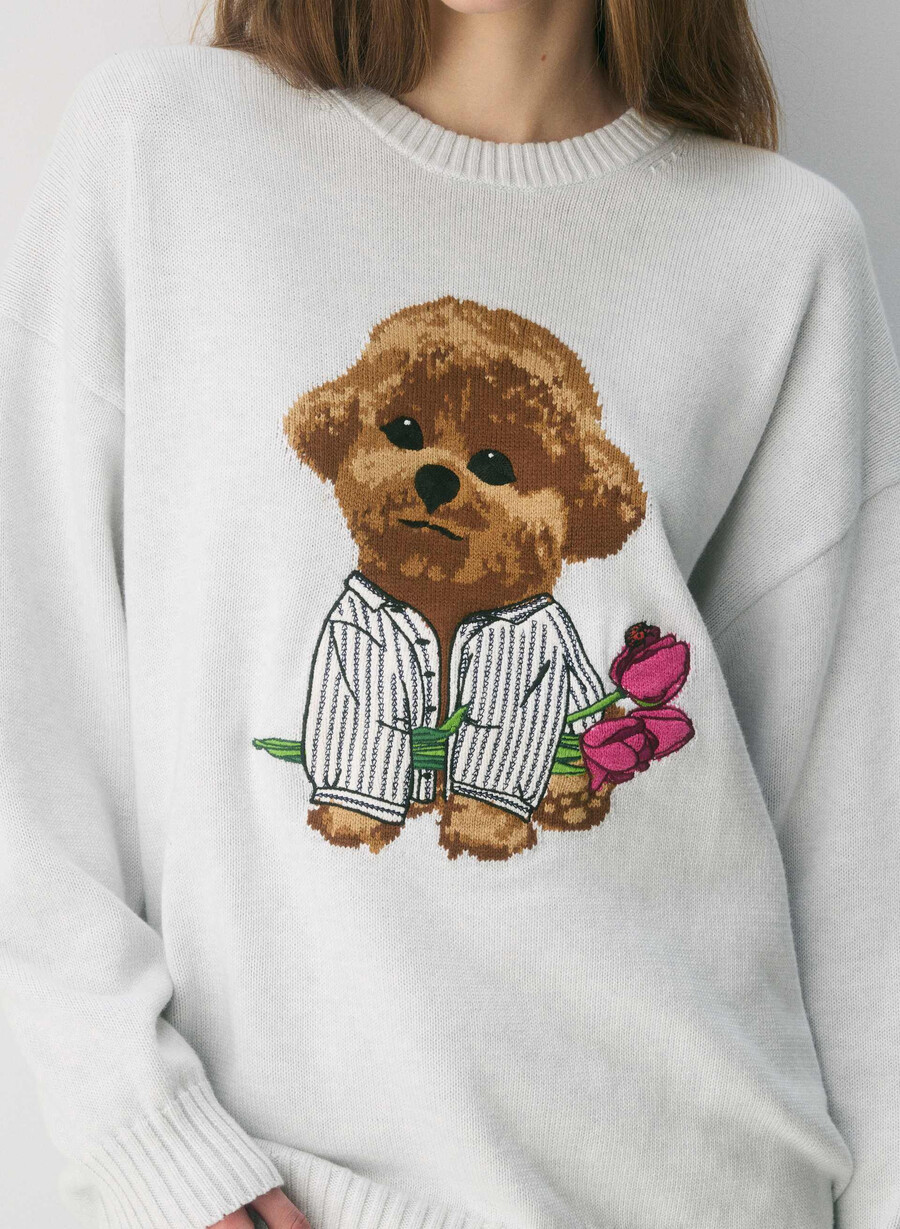 pulover cotton charm peggy icon culoare hthr culoare whitemaro