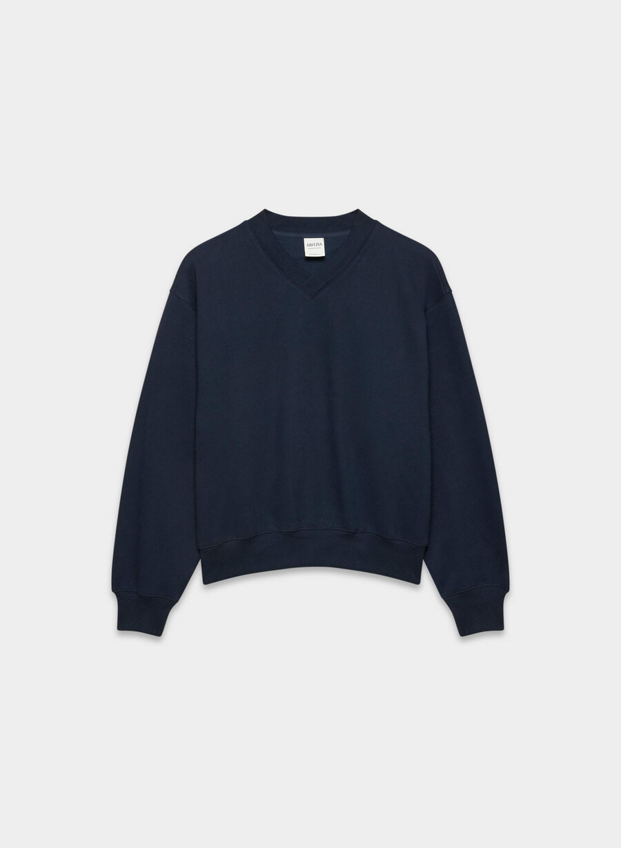 hanorac confortabil din fleece cu guler în v model boyfriend admiral