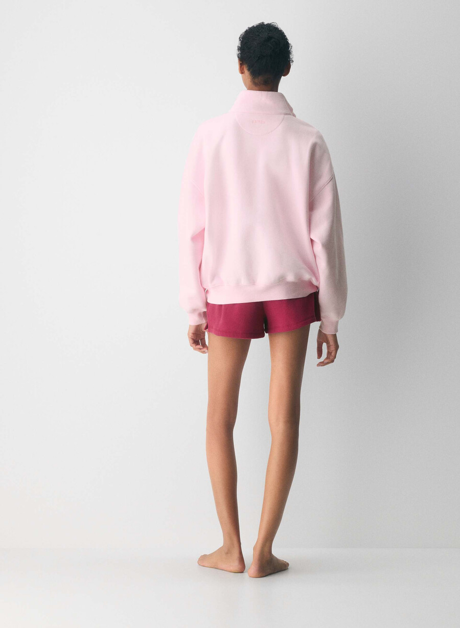 jachetă cozy sweatfleece mega cu fermoar și jumătate culoare heather chrome
