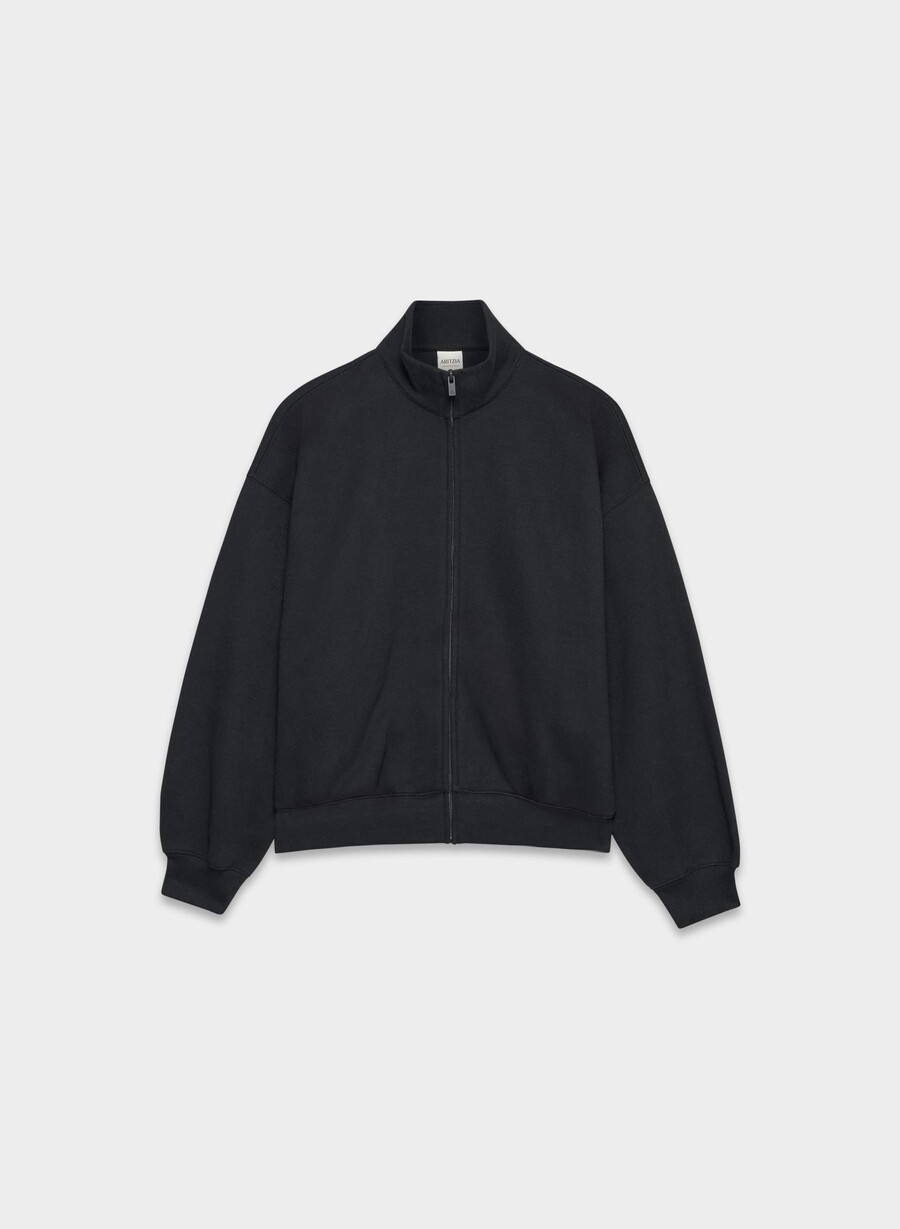 hanorac cozy fleece mega cu fermoar negru