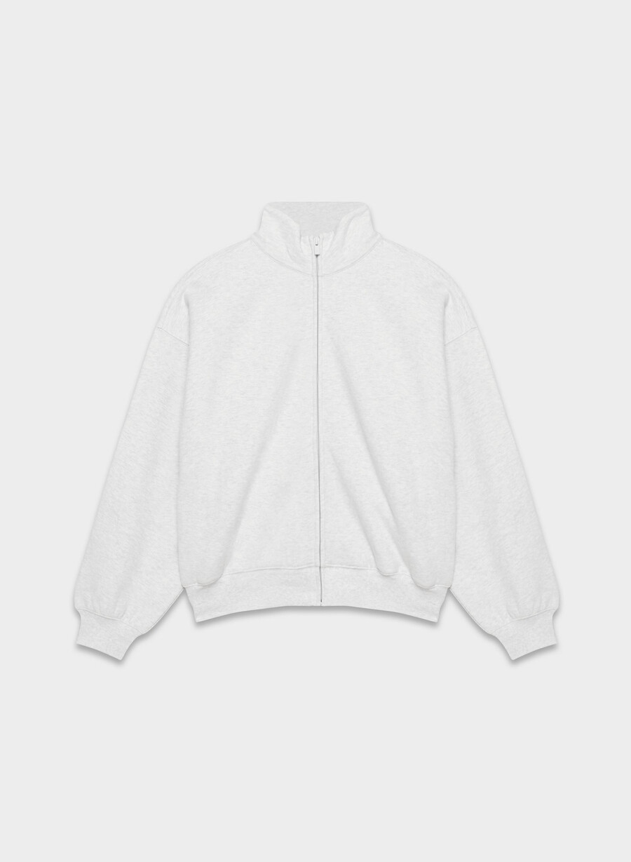 hanorac cozy fleece mega cu fermoar alb-negru