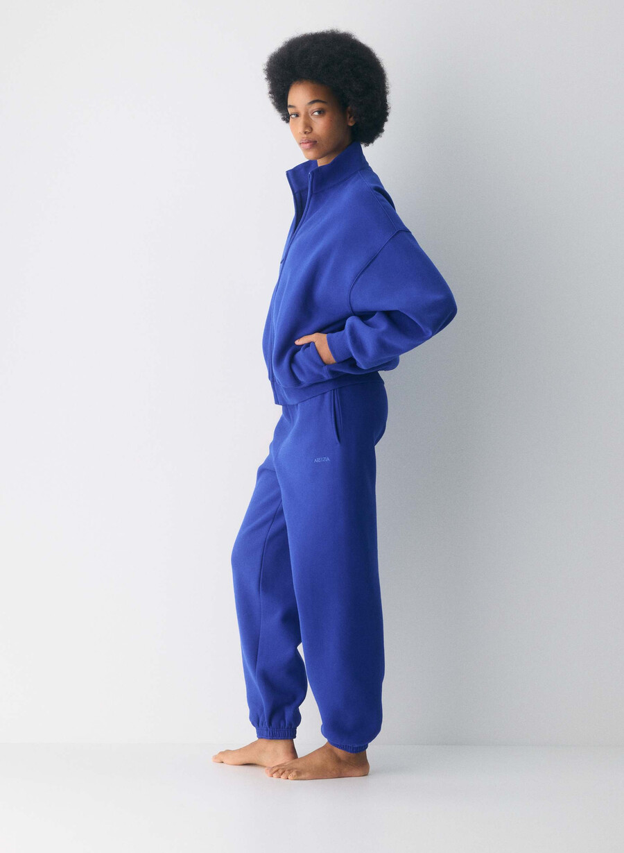 hanorac confortabil din fleece cu fermoar mega ablaze blue