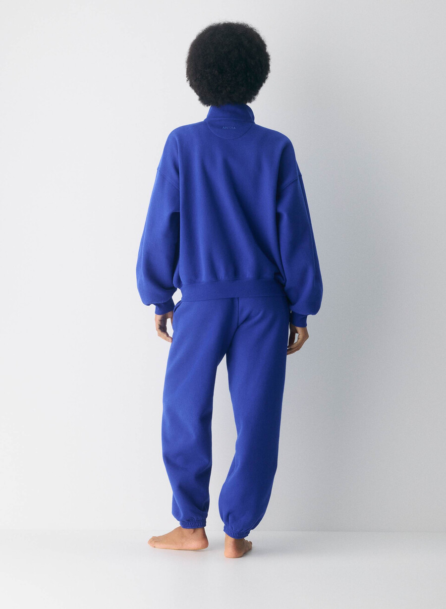 hanorac confortabil din fleece cu fermoar mega ablaze blue