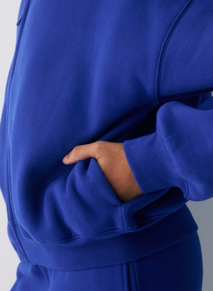 hanorac confortabil din fleece cu fermoar mega ablaze blue