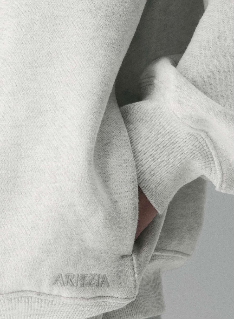 bluză confortabilă din fleece cu guler mega funnel neck alb-negru