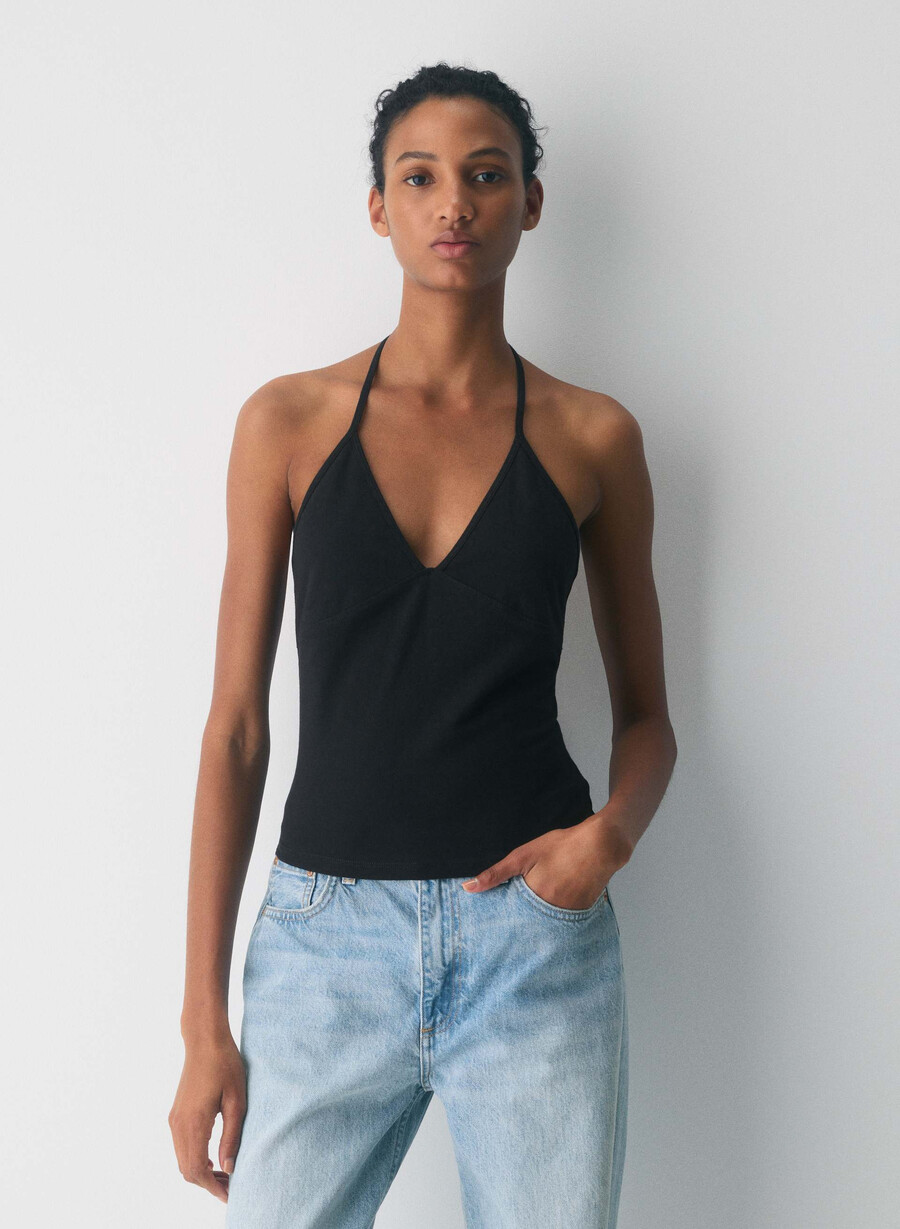 top homestretch smooth slowjam halter negru