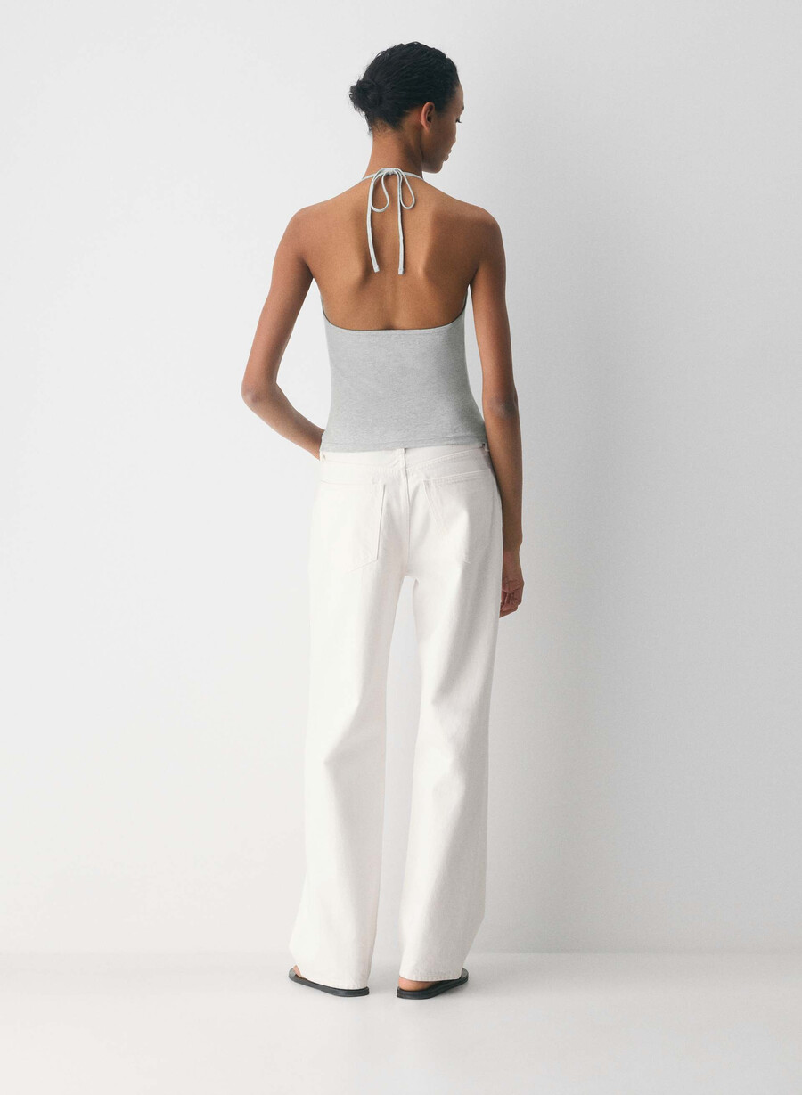 top homestretch smooth slowjam cu imprimeu halter culoare crom-melanj